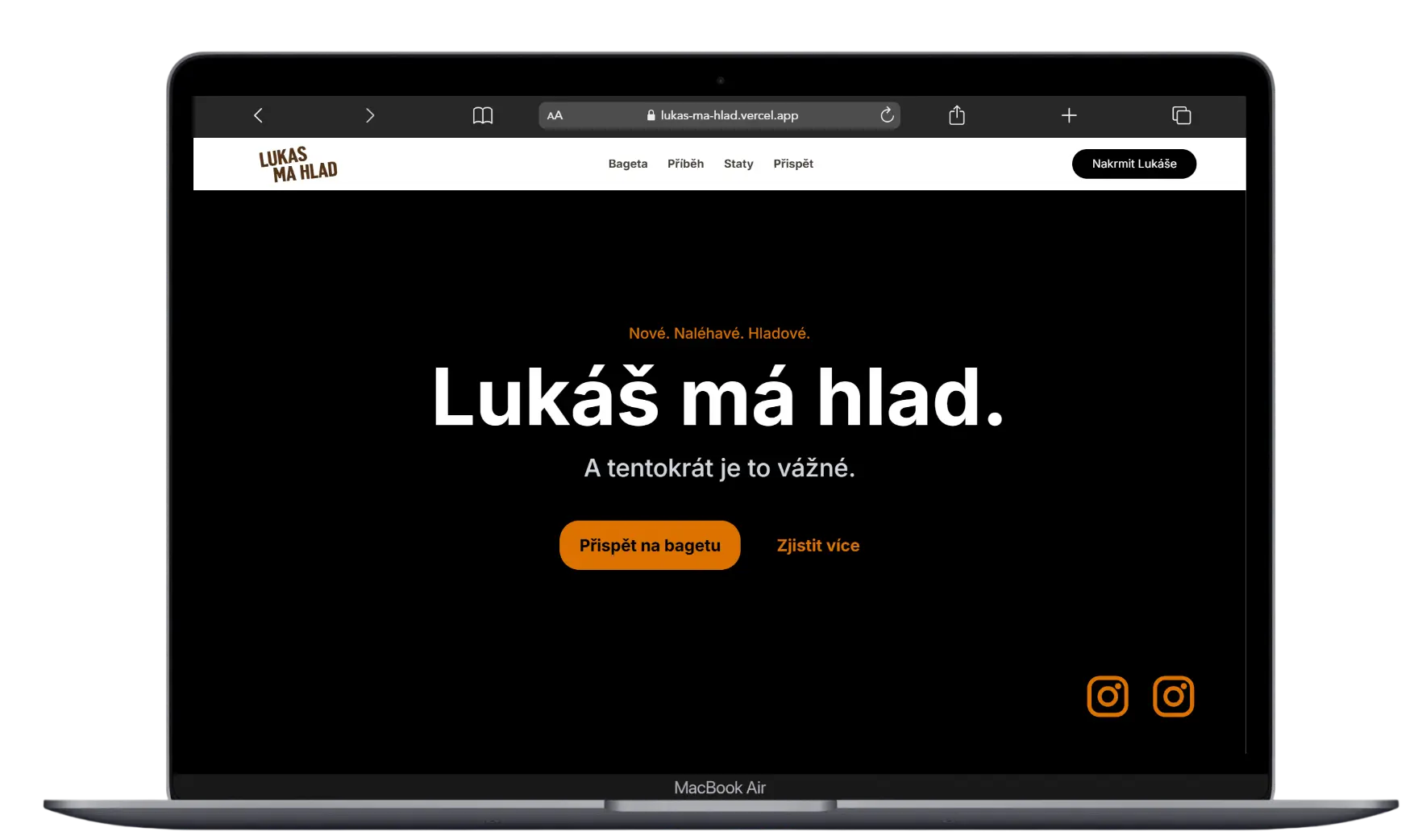 Náhled webu Lukáš má hlad